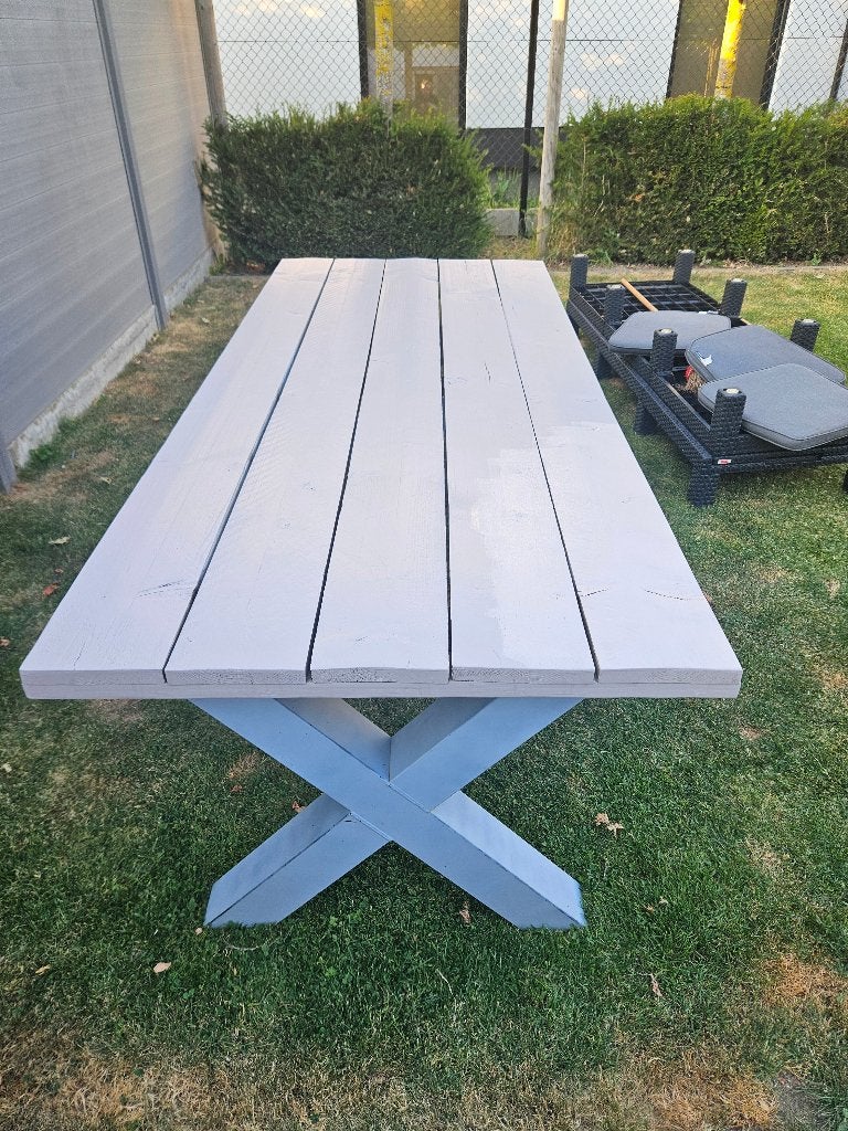 Tuintafel, Tuin en Terras, Tuintafels, Ophalen, Gebruikt, Rechthoekig, Hout