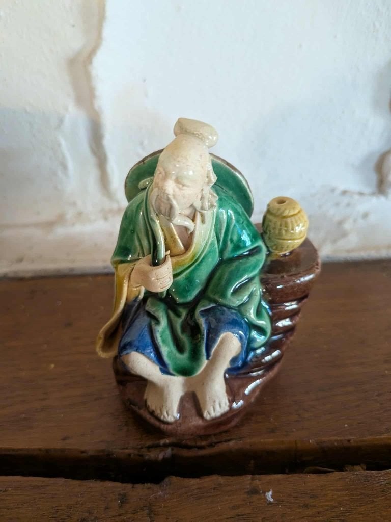 Vintage Chinese Mudman porseleinen beeldje Hoogte 8 cm, Antiek en Kunst, Ophalen