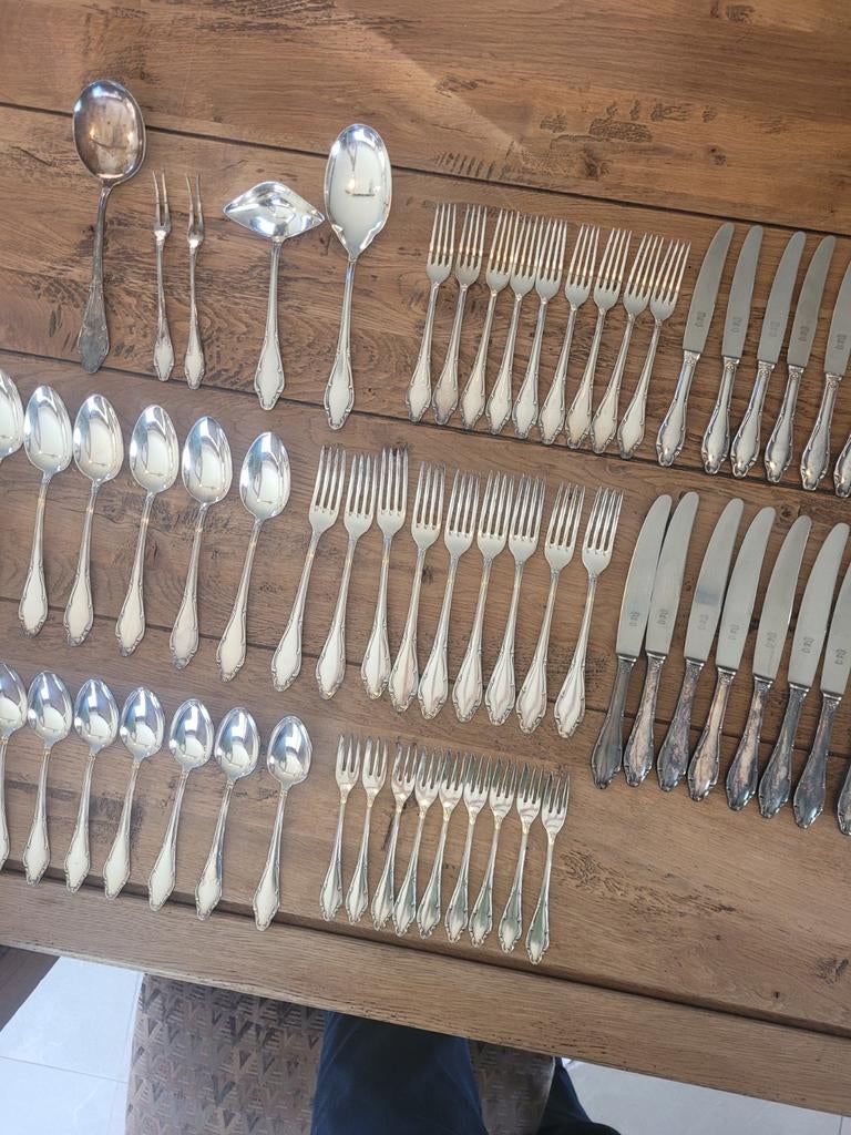Couverts Wellner en métal argenté 68 pièces, Antiquités & Art, Antiquités | Couverts, Enlèvement ou Envoi