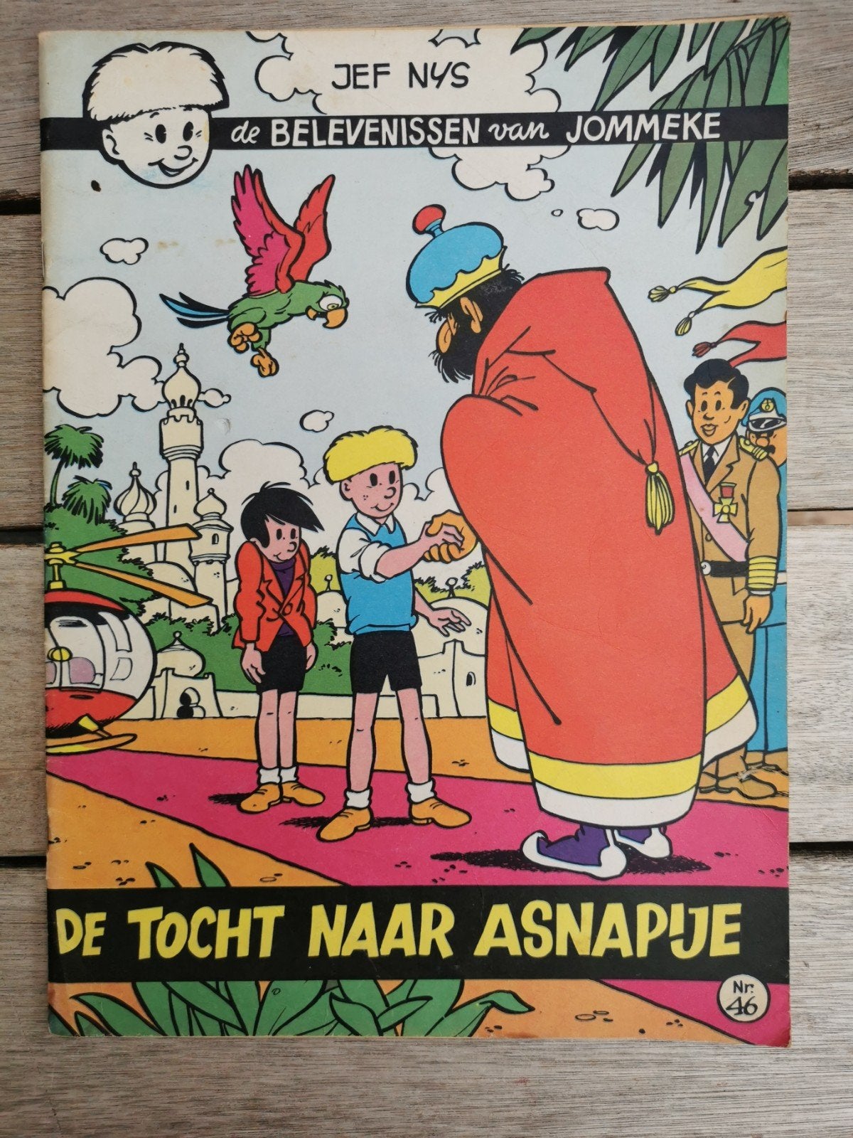 De tocht naar Asnapije - Jommeke-stripalbum 1ste druk, Boeken, Gelezen, Eén stripboek, Ophalen of Verzenden, Jef Nijs