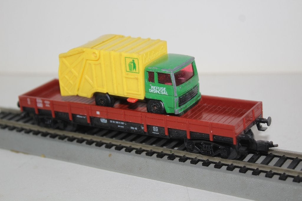 fleischmann ho wagon plat double essieux + truck, Hobby & Loisirs créatifs, Trains miniatures | HO, Enlèvement ou Envoi, Fleischmann