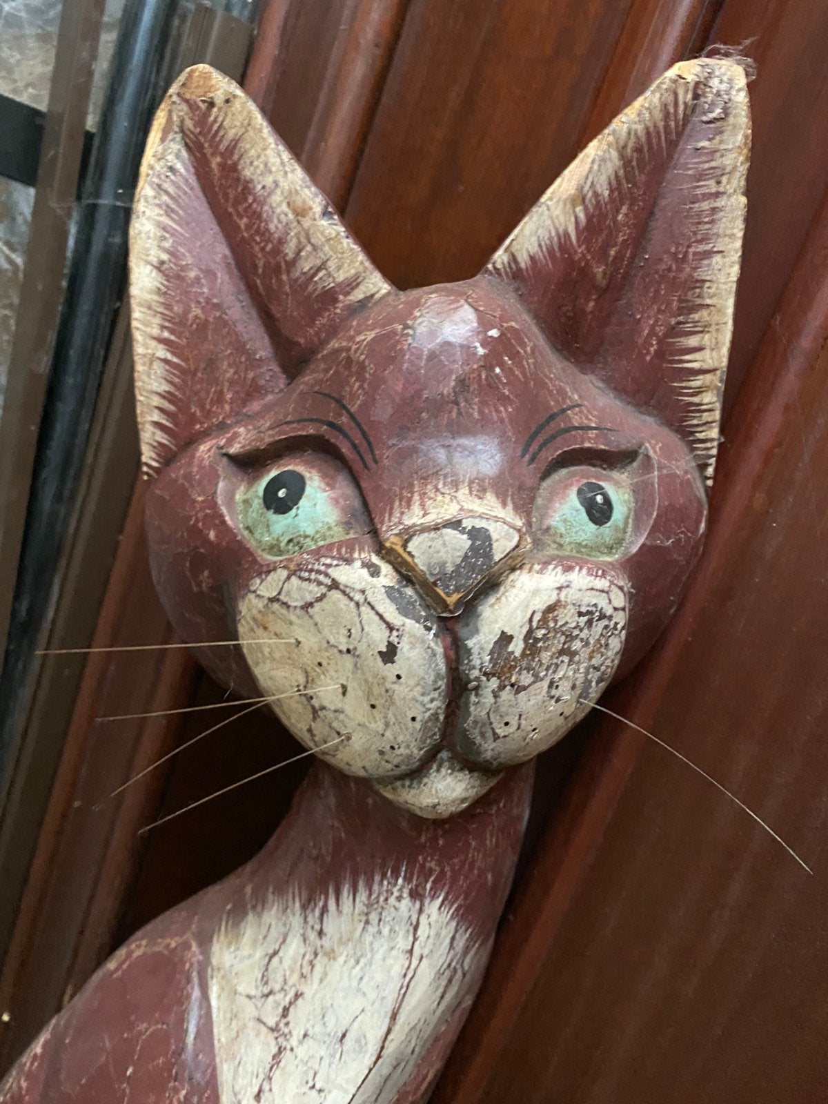 Kat hout beeld, Ophalen of Verzenden
