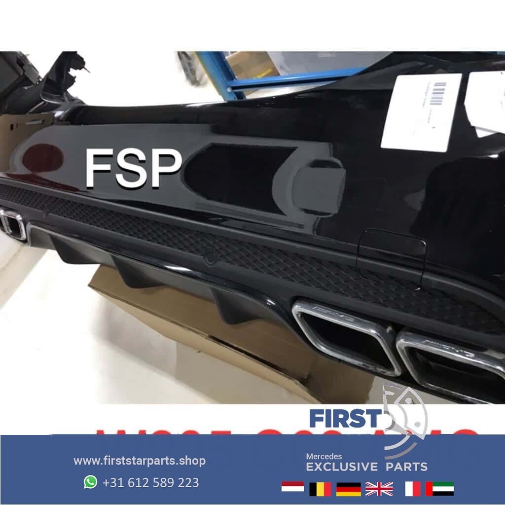 W205 C63 AMG Achterbumper Mercedes C Klasse zwart wit grijs, Arrière, Utilisé, -, -