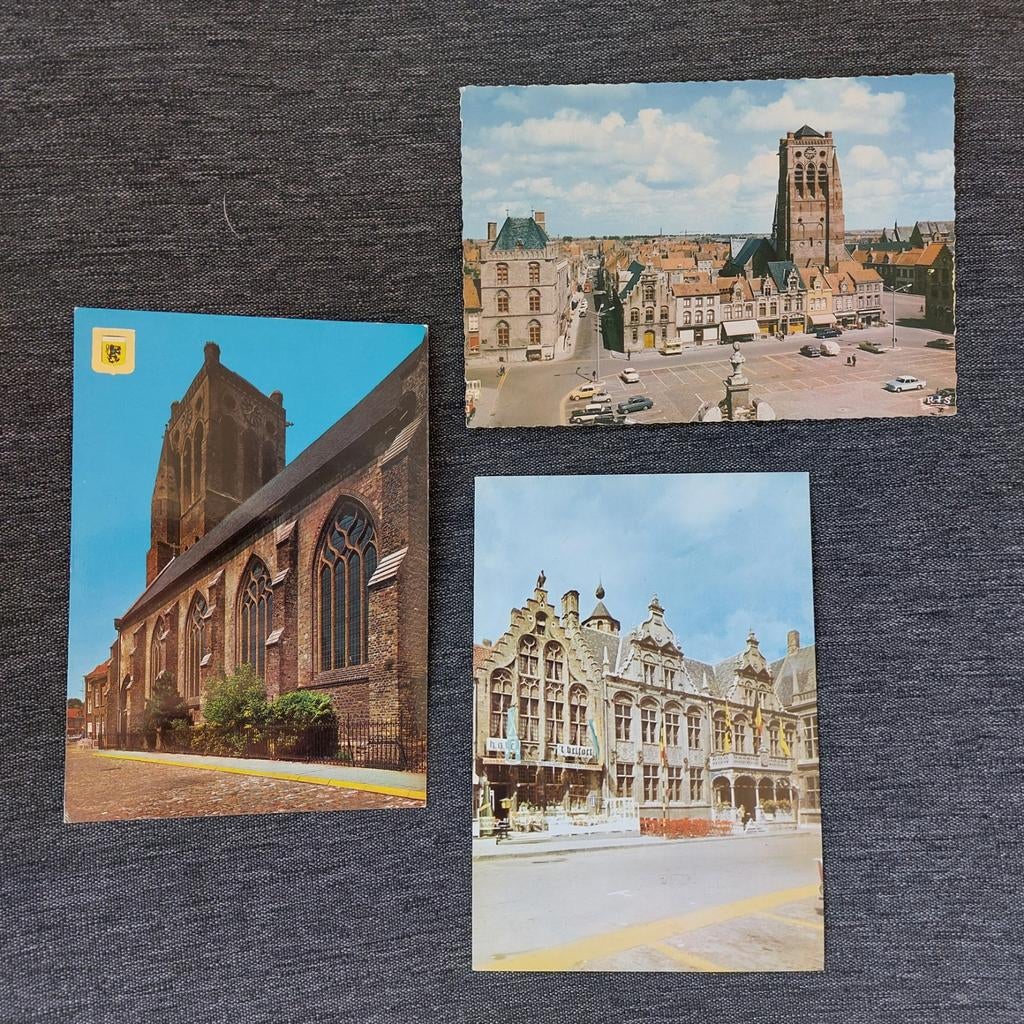 3 niet beschreven postkaarten van Veurne, Verzamelen, Ophalen of Verzenden