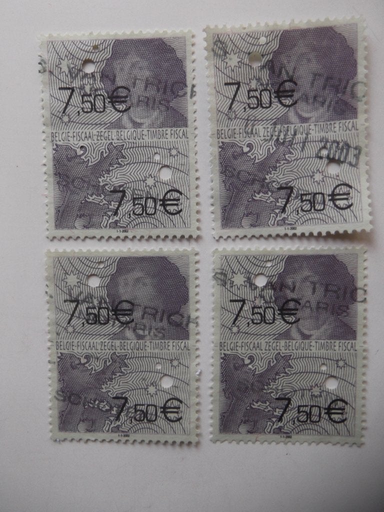 Fiscale zegels in euro - Timbres fiscaux en euro 2002 obl, Ophalen of Verzenden, Gestempeld, Gestempeld