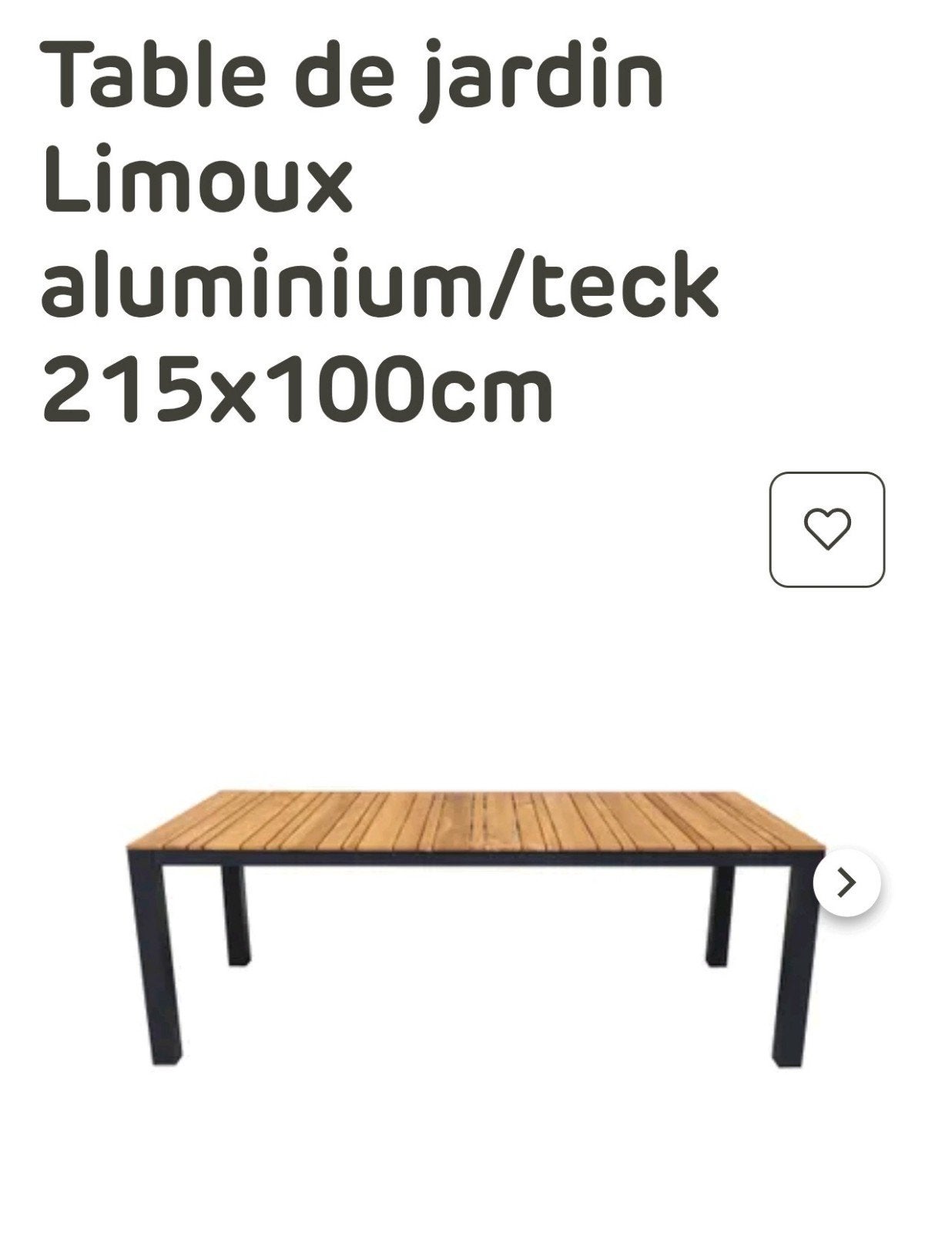 Table en teck teak alu + Chaise en alu ENSEMBLE NEUF !!, Jardin & Terrasse, Enlèvement, Neuf, Rectangulaire, Bois de teck