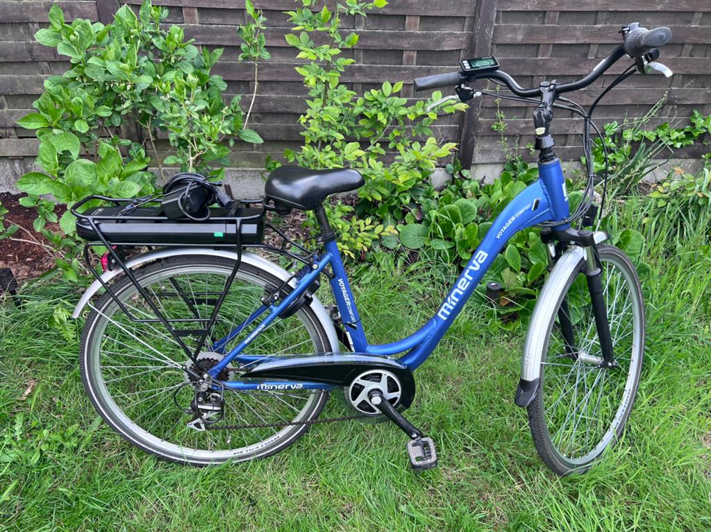 Elektrische fiets Minerva comfort, 47 à 51 cm, Enlèvement, Comme neuf, 50 km par batterie ou plus