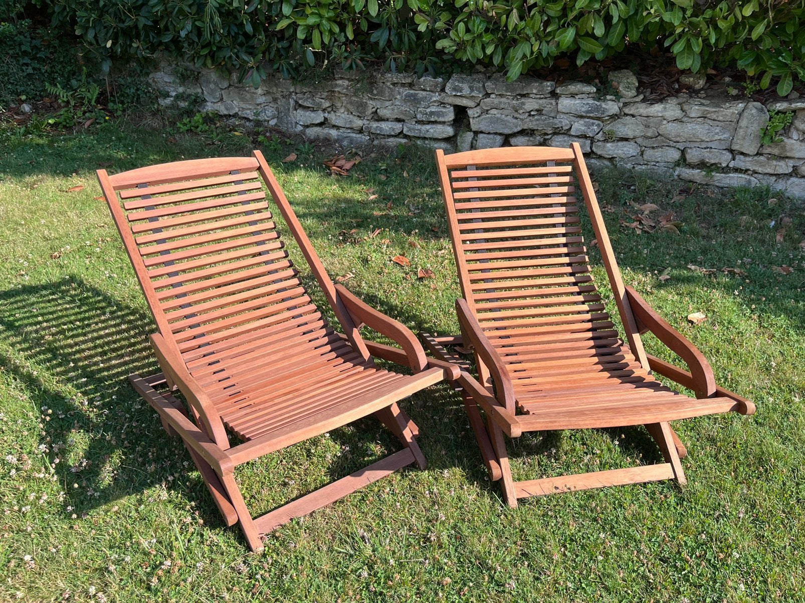 2 chiliennes extérieur en bois, Enlèvement, Comme neuf, Bois, Pliant