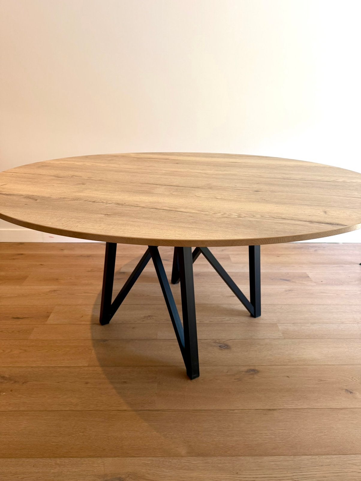 Ronde tafel eik (6-8 personen) 160cm, Ophalen, Eikenhout, 150 tot 200 cm, Nieuw