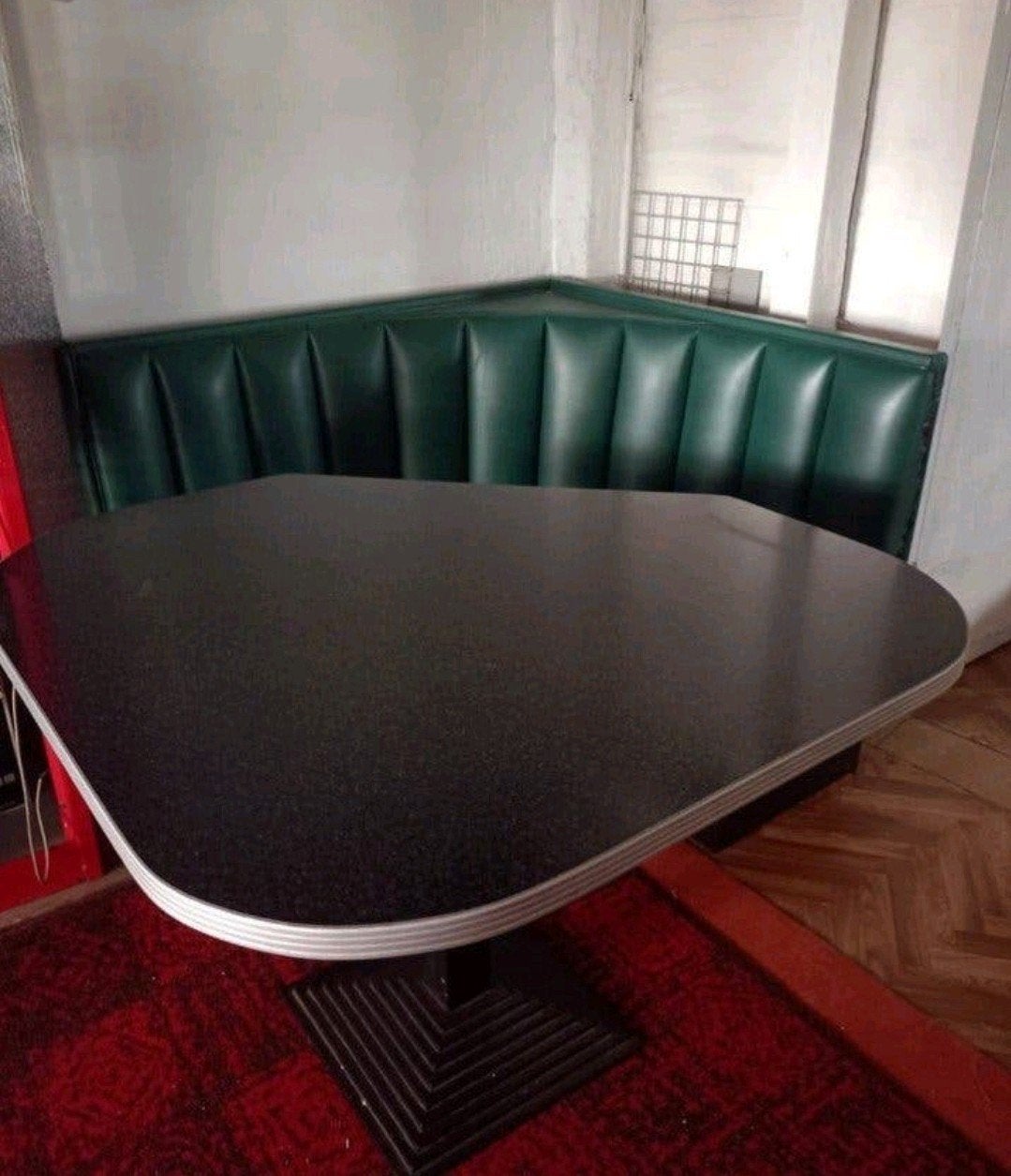 banquette + table vintage bistrot pub diner 70s/80s skai, Maison & Meubles, Enlèvement