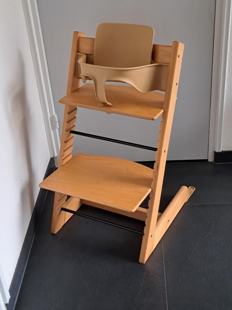 Stokke Tripp Trapp met originele babyset, Kinderen en Baby's, Ophalen, Zo goed als nieuw, Meegroeistoel, Stoelverkleiner