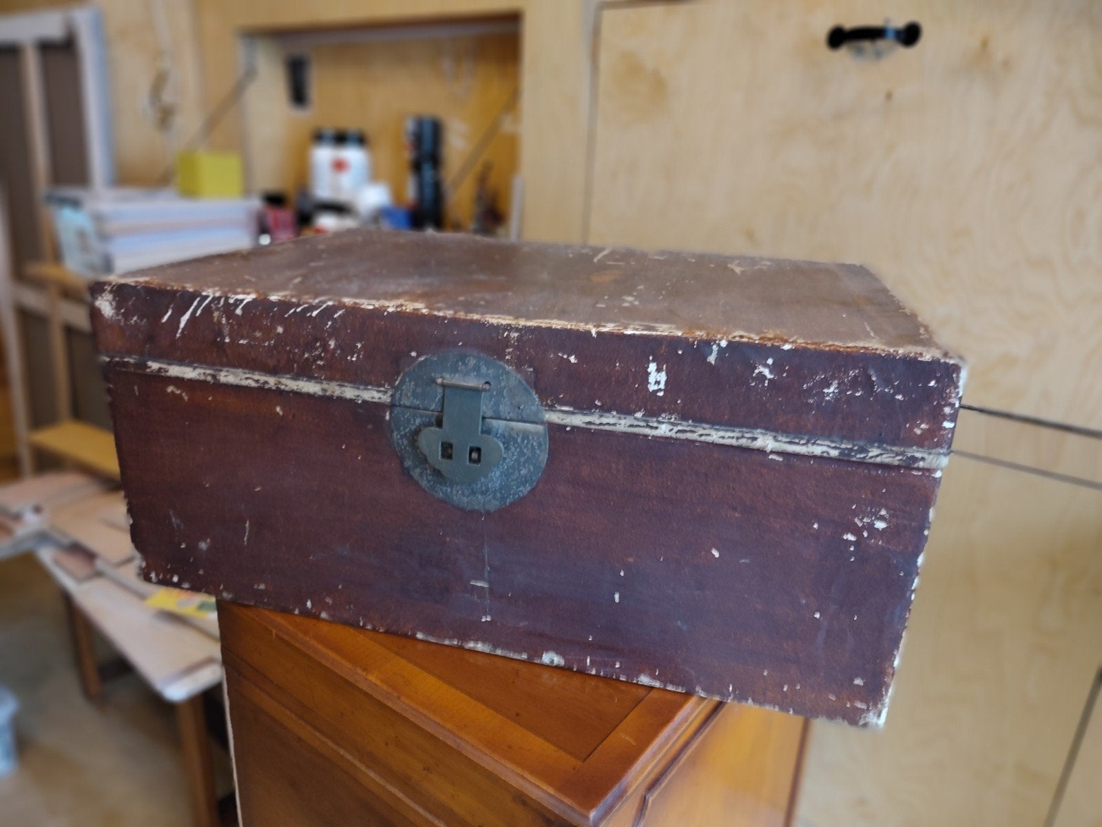 antieke lichte kist, 50 à 100 cm, Enlèvement, Utilisé, Autres matériaux