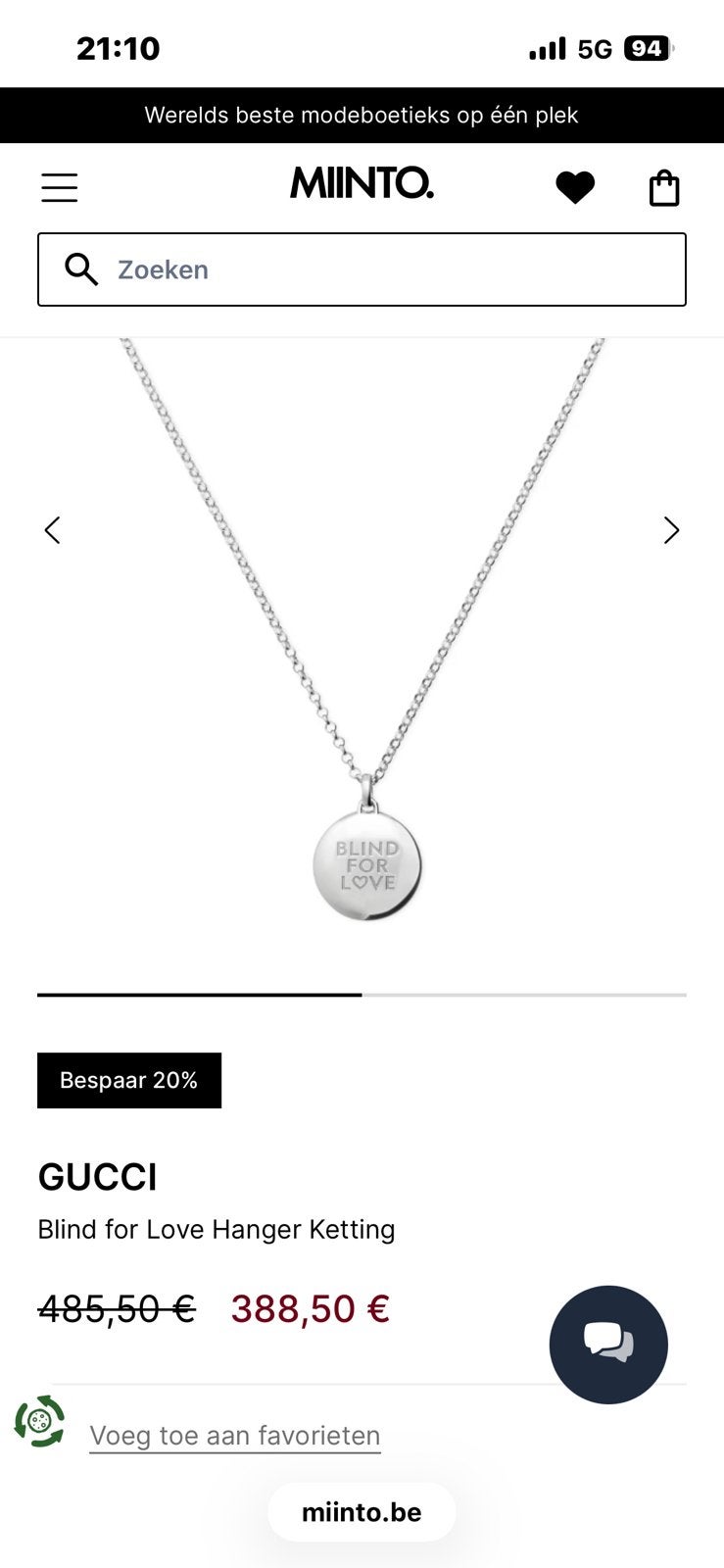 Gucci armband en ketting, Handtassen en Accessoires, Armbanden, Ophalen, Zo goed als nieuw