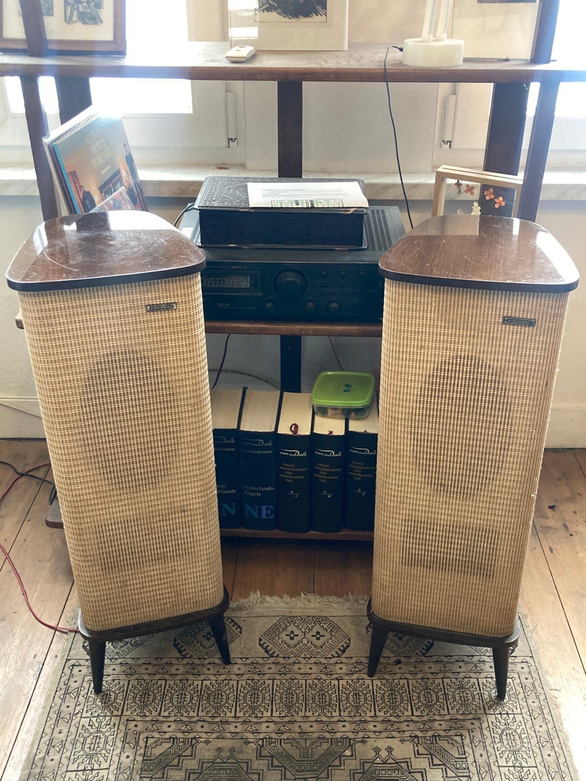 Vintage luidsprekers Grundig, Audio, Tv en Foto, Luidsprekerboxen, Vloerstaande luidspreker, Gebruikt, Minder dan 60 watt, Ophalen