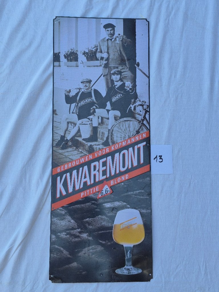 metalen reclamebord nr 13, Ophalen, Zo goed als nieuw, Reclamebord