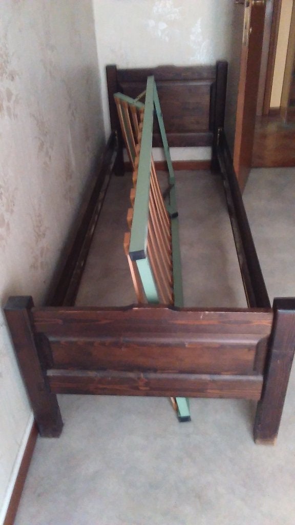 Lit + sommier, Ophalen, Gebruikt, Eenpersoons, 190 cm of minder