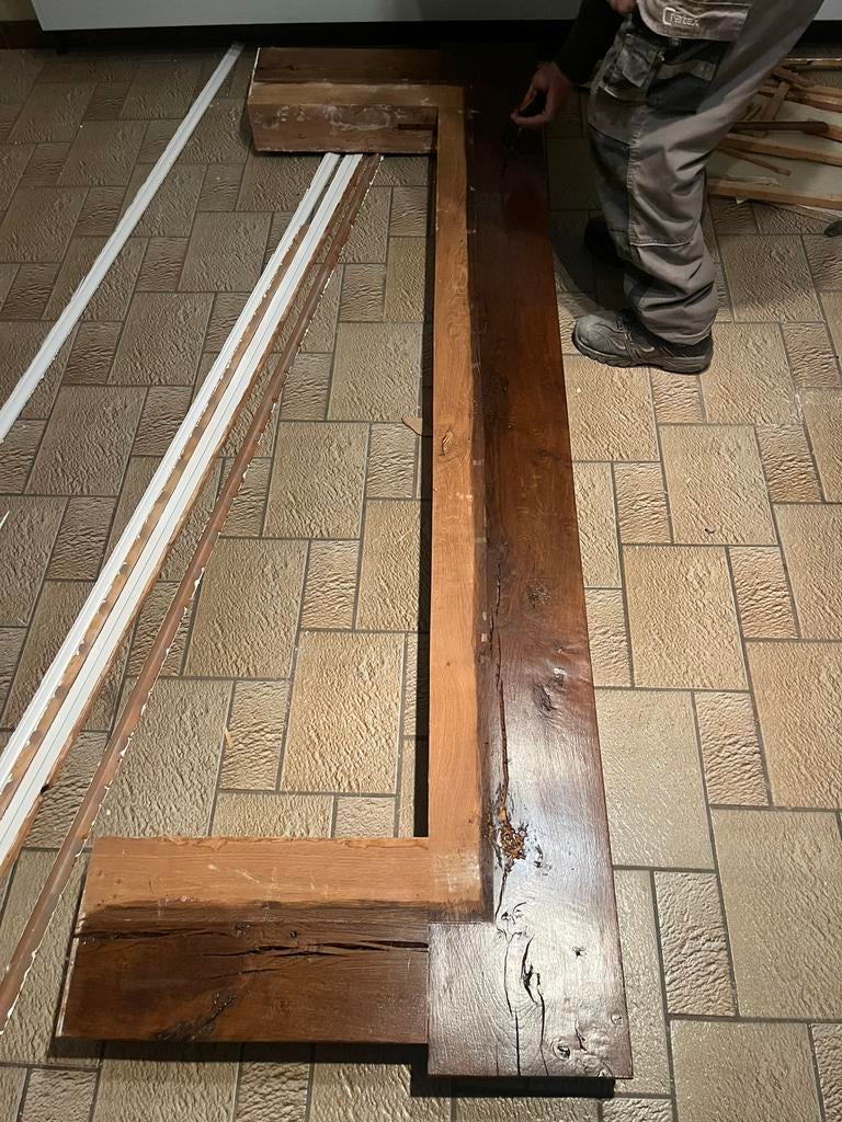 Eiken balk, Tuin en Terras, Ophalen, Gebruikt, Hardhout, 250 cm of meer
