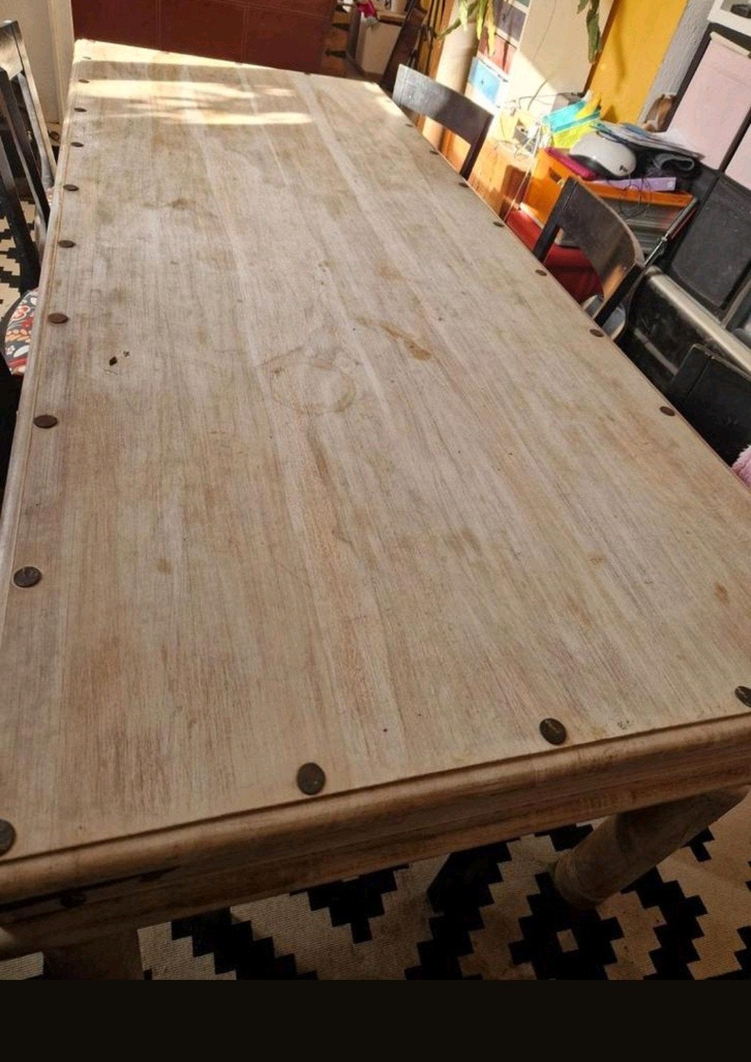 Table à manger en bois robuste à vendre, Maison & Meubles, Enlèvement, 50 à 100 cm, Rectangulaire, 200 cm ou plus