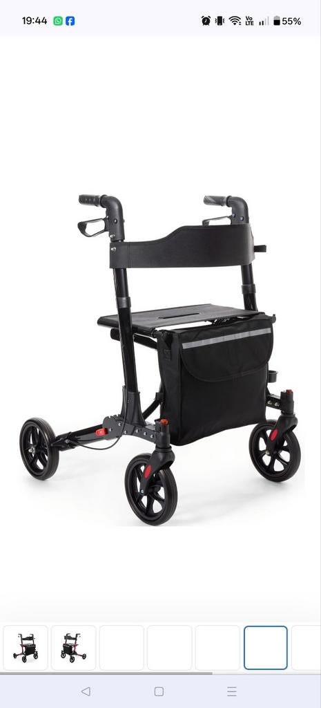 Plaza Lite Comfort Rollator - opvouwbaar lichtgewicht!, Diversen, Ophalen of Verzenden, Opvouwbaar, Zo goed als nieuw