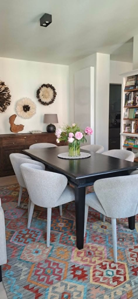 Eetafel in hout, zwart gelakt, Ophalen, Gebruikt, Overige houtsoorten