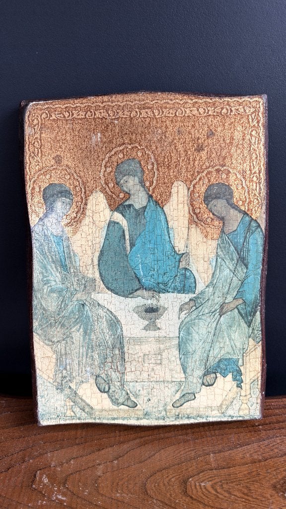 Grote Houten Replica Drie-eenheid Icoon van Andrei Rublev, Ophalen of Verzenden