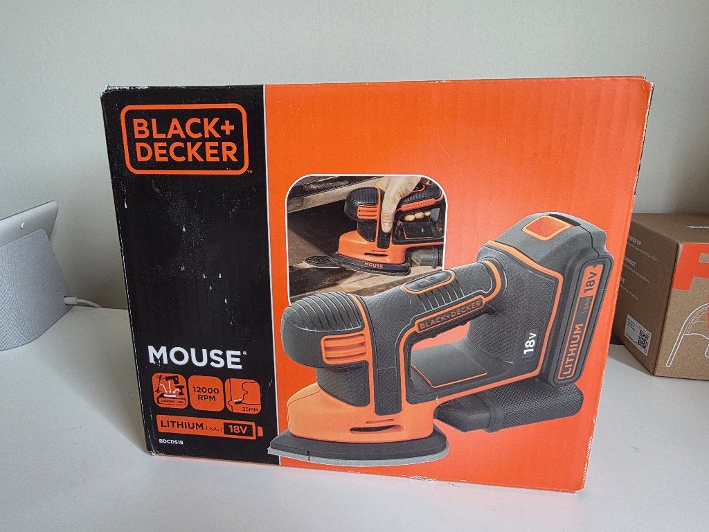 Black Decker Mouse draadloos schuurmachine (inc batterij), Enlèvement ou Envoi