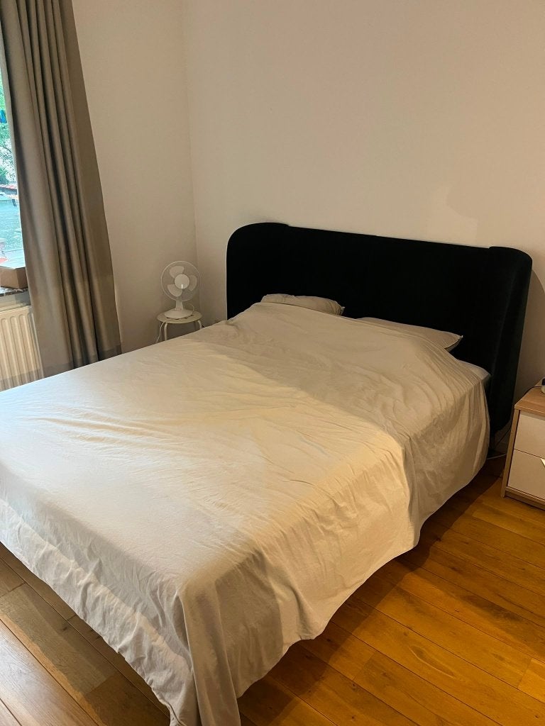 IKEA Bedframe 160x200 – Donkergroen Fluweel, Huis en Inrichting, Ophalen, Zo goed als nieuw, Overige typen