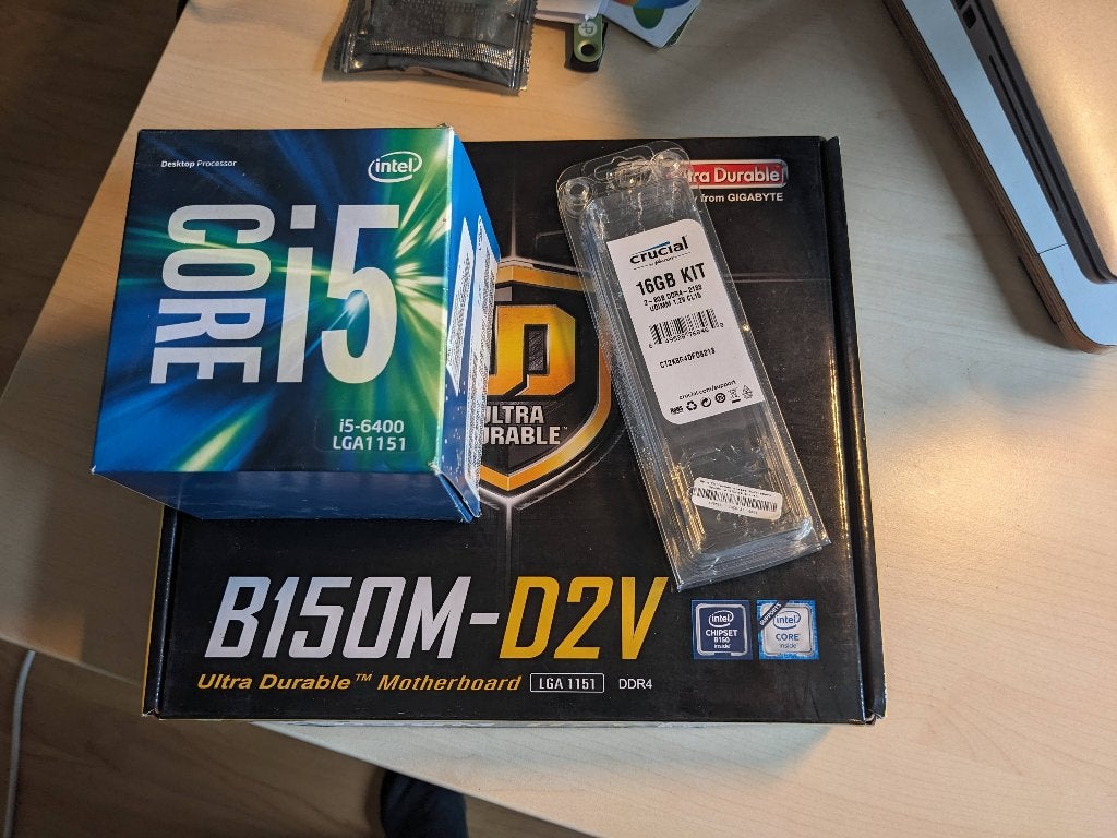 Carte mère Intel i5 6400 + B150M-D2V, Informatique & Logiciels, LGA 1151, 4-core, Comme neuf, Enlèvement
