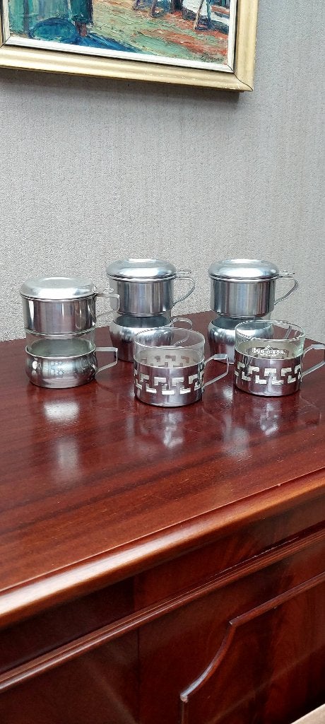 Retro koffietassen, Ophalen, Gebruikt, Vintage, Metaal