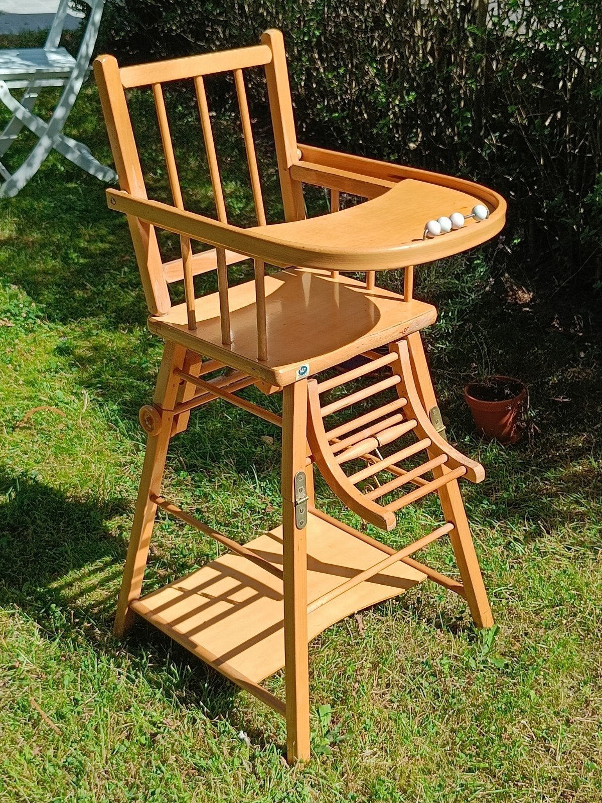 Chaise haute en bois pour bébé, Enfants & Bébés, Enlèvement, Utilisé, Chaise pliante, Plateau amovible