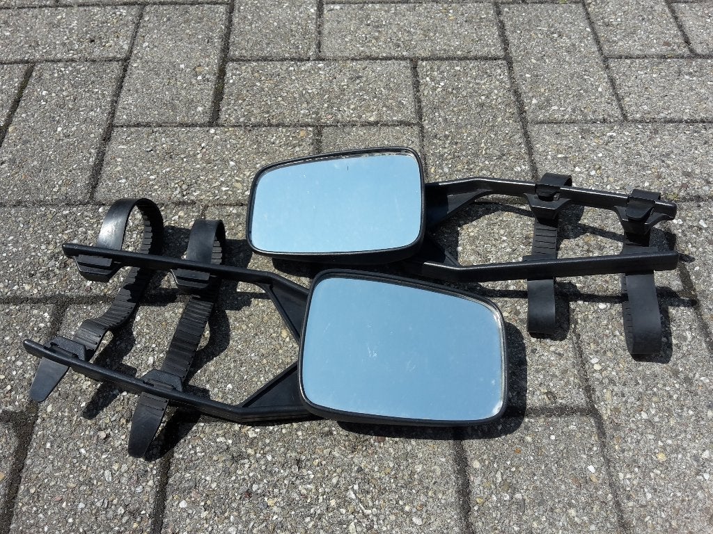 Twee universele opzetspiegels, in prima staat, Ophalen of Verzenden, Gebruikt
