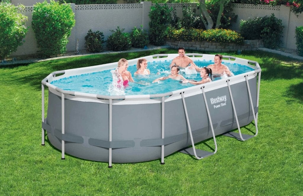 Zwembad bestway 4,27m x 2,5m, Tuin en Terras, Ophalen, Gebruikt, 200 tot 300 cm, Ovaal