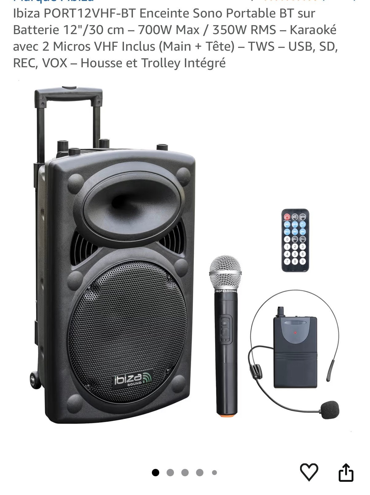 Ibiza sound avec autonomie 7h Batery karaoke profesionelle, Ophalen of Verzenden, Zo goed als nieuw