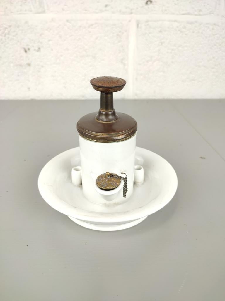 Antiek porseleinen pomp inktstel, Ophalen of Verzenden