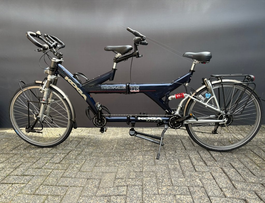 KOGA miyata twintraveller tandem deelbaar blauw, Versnellingen, Zo goed als nieuw, Deels opvouwbaar, Schijfrem