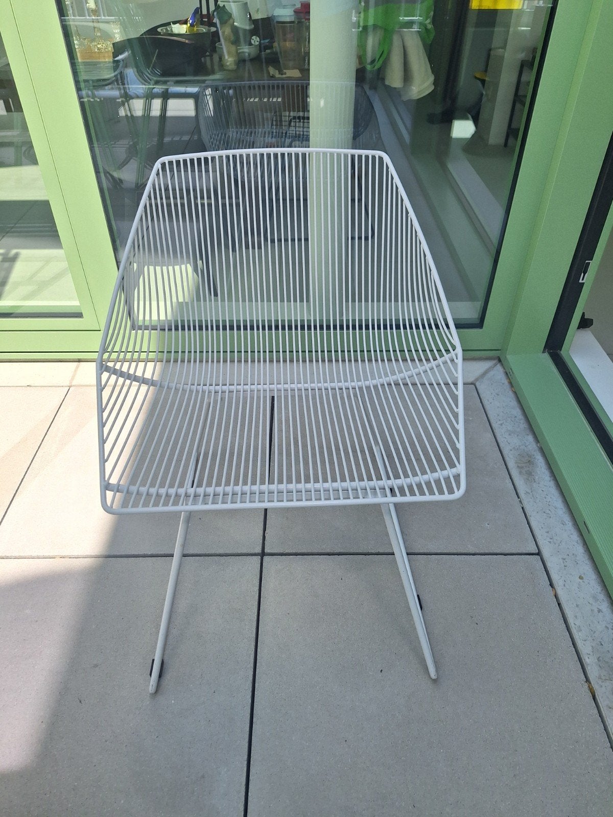 Metalen draadstoel wit, Huis en Inrichting, Stoelen, Ophalen, Wit, Metaal