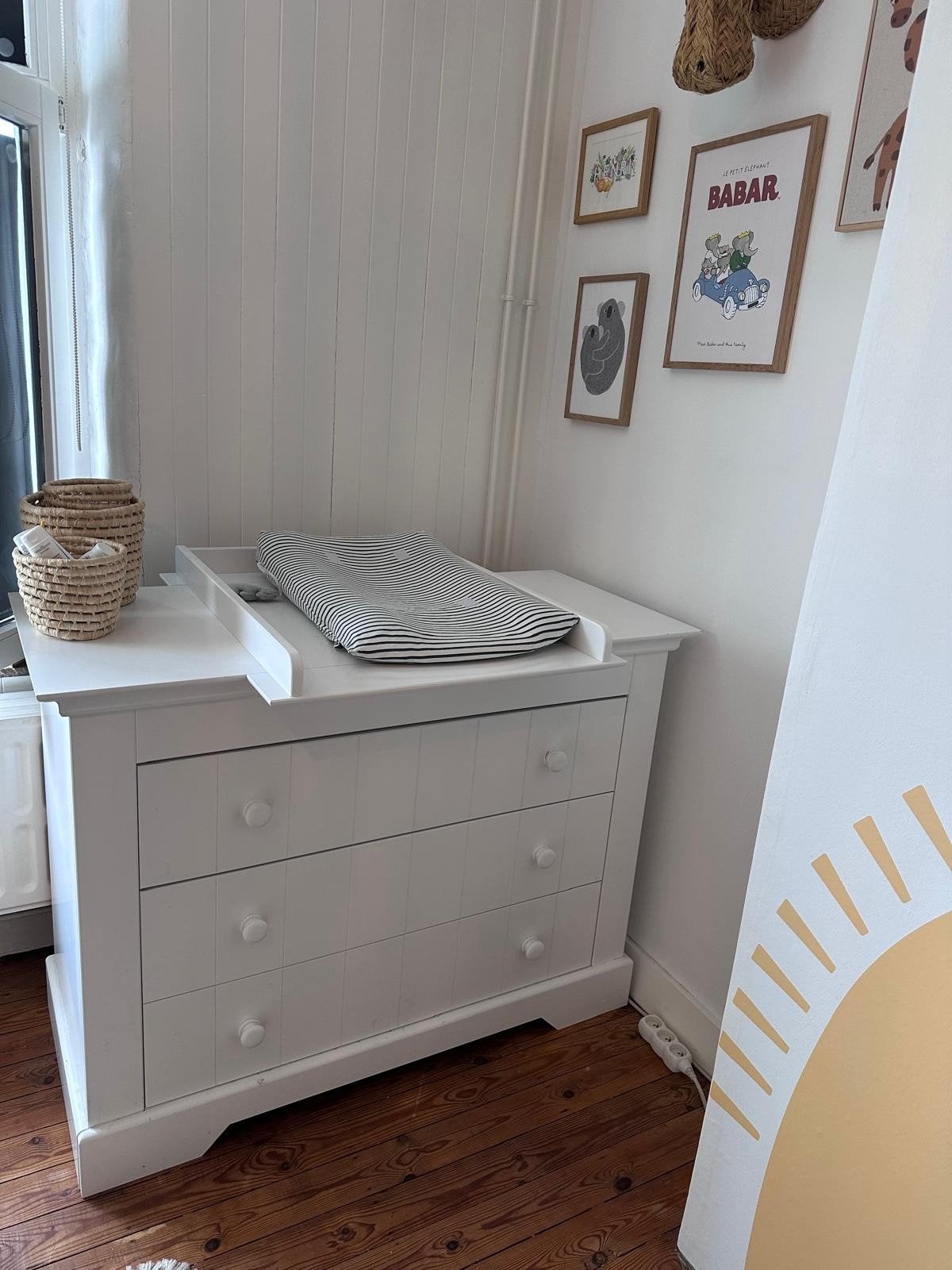 Table à langer / Commode Bopita Narbonne blanche + plan à la, Enlèvement