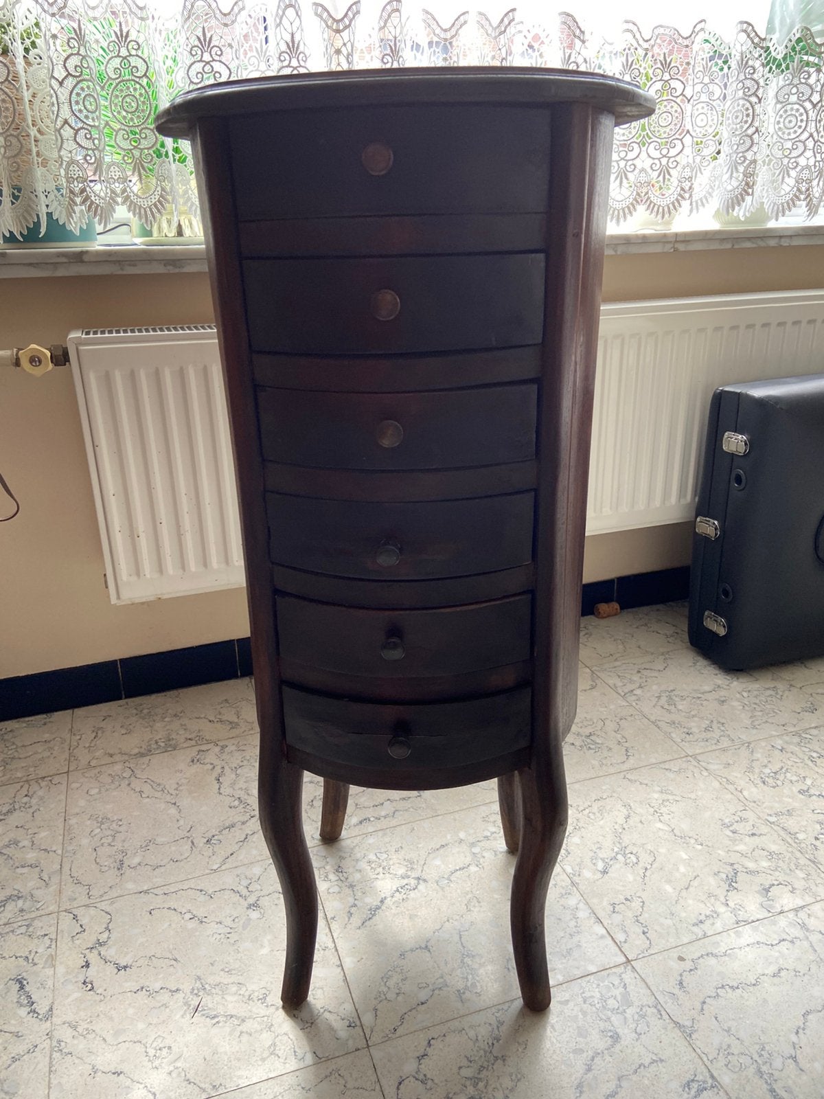 Rond Houten ladekastje 6 lade, Huis en Inrichting, Ophalen, Gebruikt