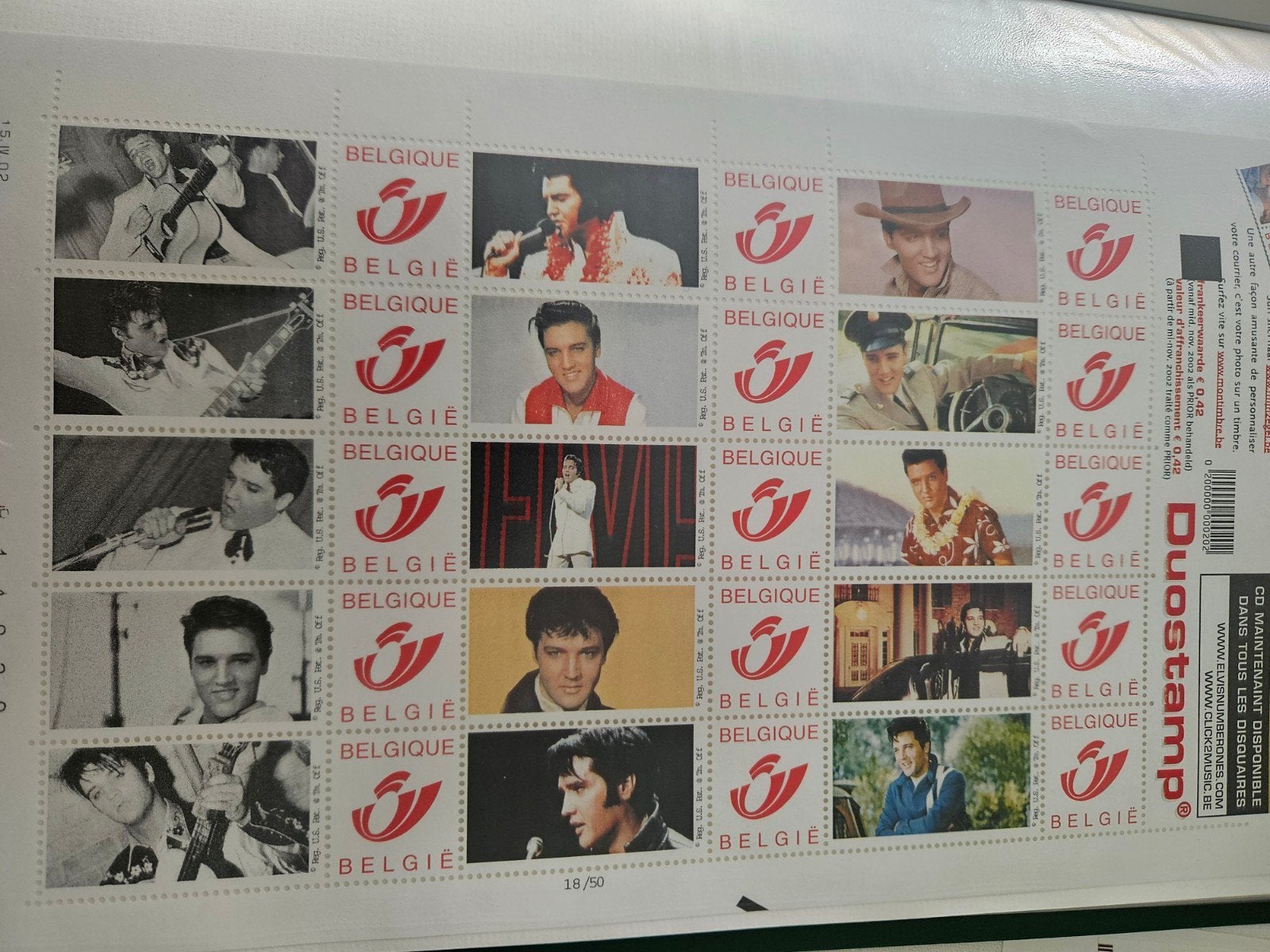 Duostamps Elvis Presley, Postzegels en Munten, Ophalen of Verzenden