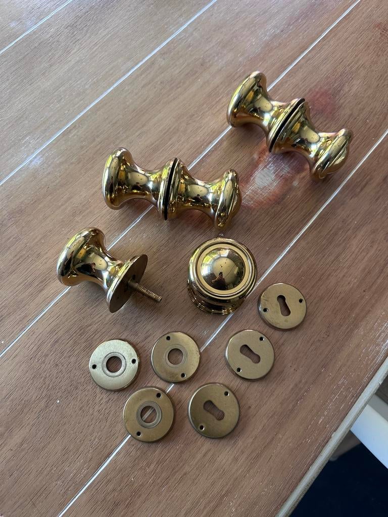 Messing deurgrepen, Ophalen of Verzenden, Gebruikt, Koper of Messing, Overige typen