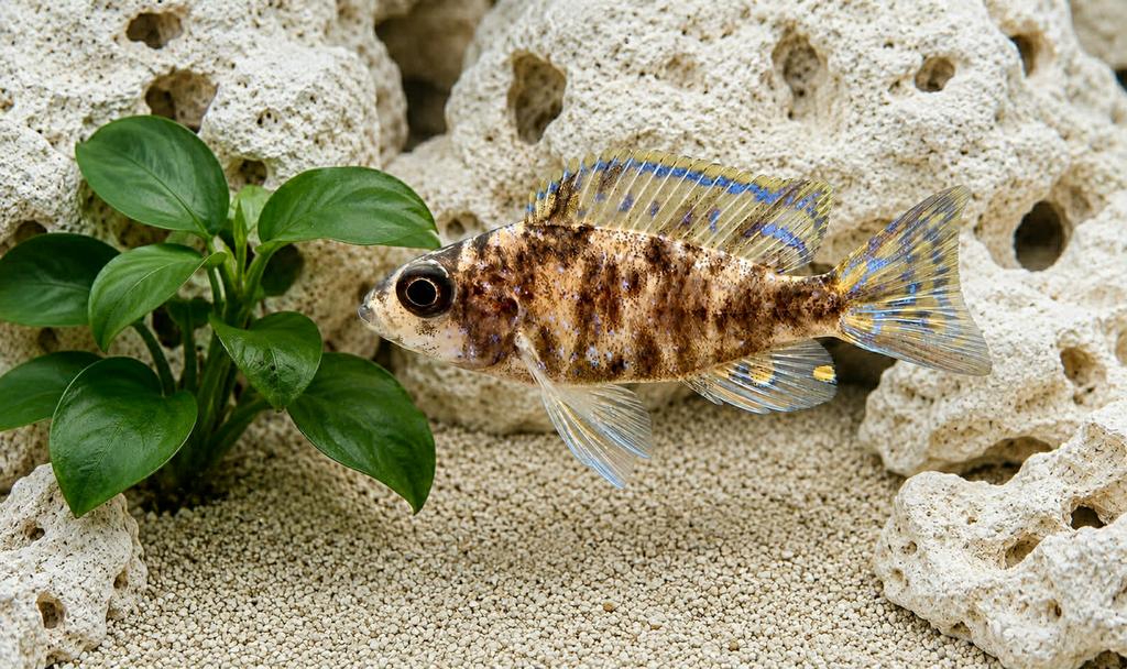 Aulonocara red Blotched malawi cichliden