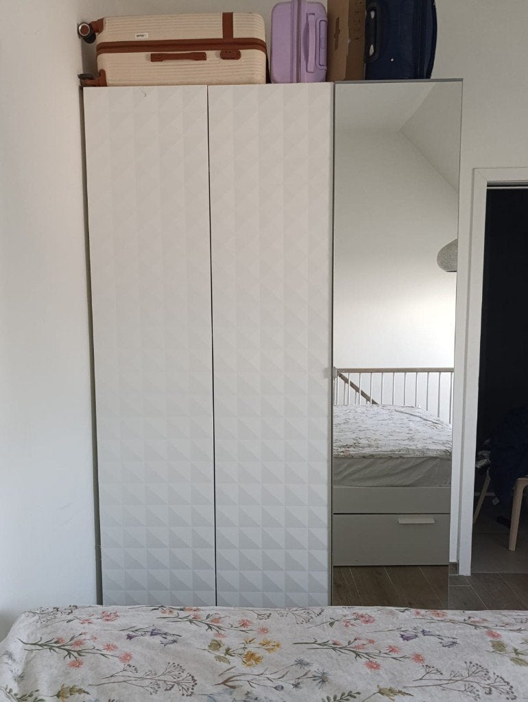 Kleerkast IKEA PAX 160 x 60 x 230 met grote spiegel, 200 cm of meer, 150 tot 200 cm, Zo goed als nieuw, Modern