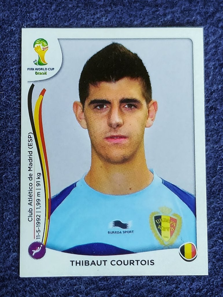 Panini sticker card voetbal ' WK 2014 - Thibaut Courtois ', Enlèvement ou Envoi, Neuf, Autocollant