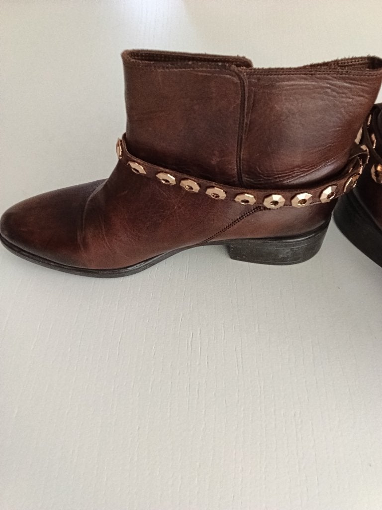 Lederen laarsjes, Kleding | Dames, Schoenen, Bruin, Lage of Enkellaarzen, Nieuw, Ophalen of Verzenden