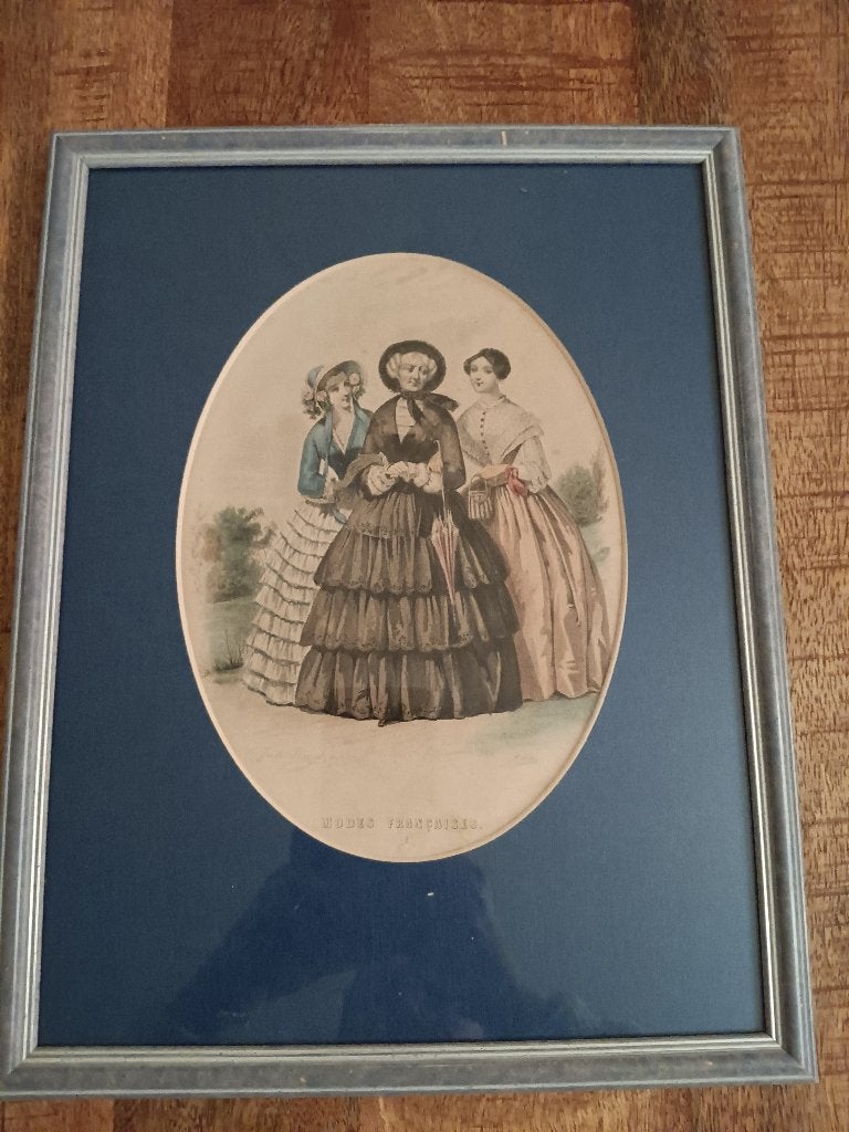 Impression de mode Journal des demoiselles 1851, Antiquités & Art, Enlèvement ou Envoi, Dessin, Autres techniques