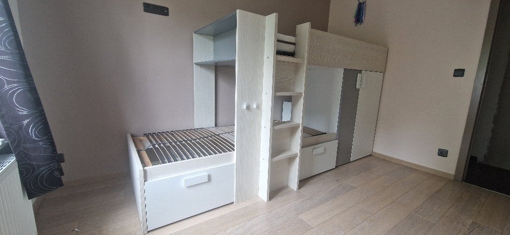 Te koop zo goed als nieuw stapelbed met opbergruimtes 90x200, Ophalen, 100 cm, Tweepersoons, Minder dan 160 cm