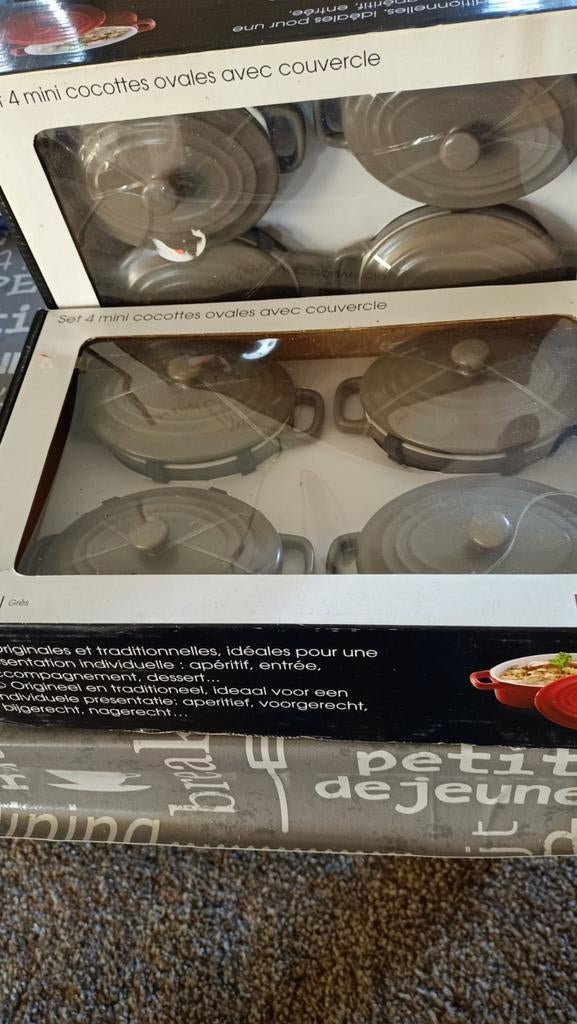Mini cocottes oven potjes beige bruin  8st, Enlèvement ou Envoi