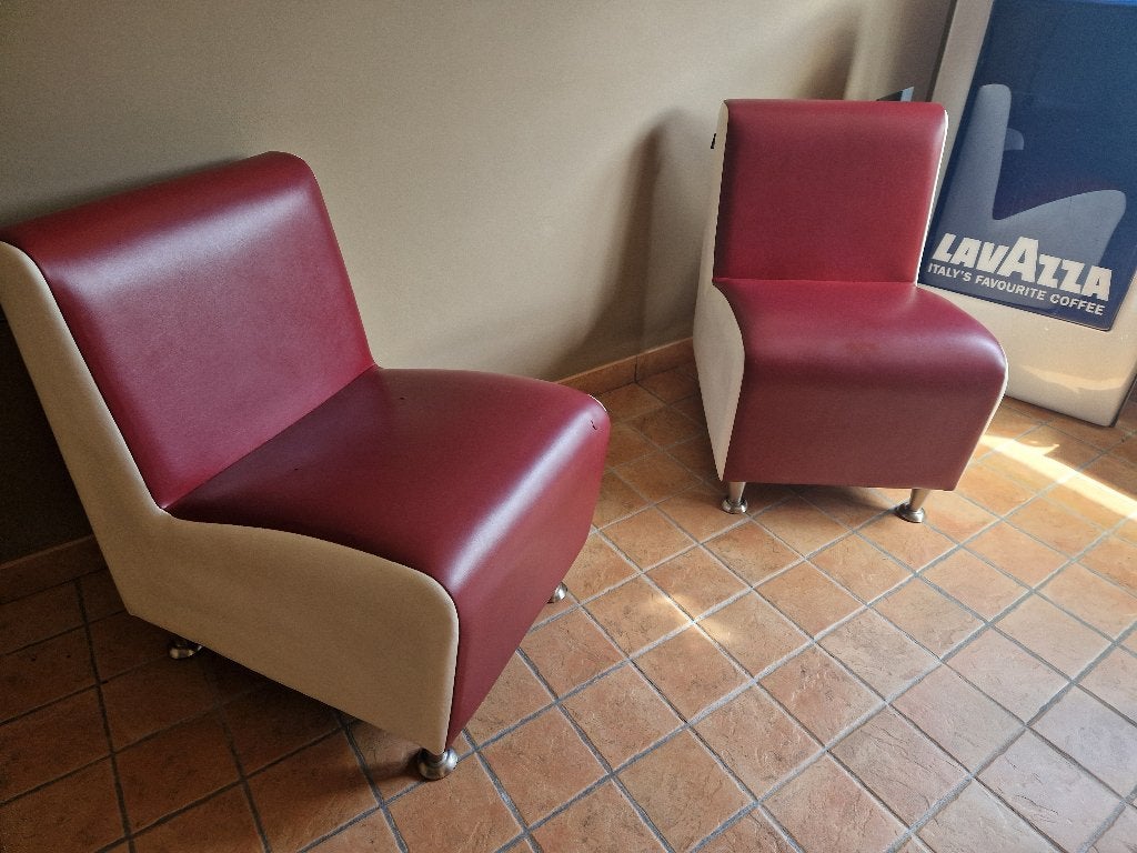 Vintage paar lederen club zetels jaren 60, Ophalen