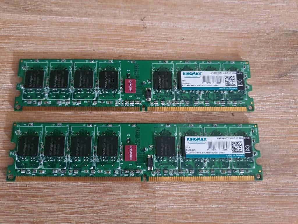 2x 1GB ddr2 kingmax 667, Ophalen, DDR2