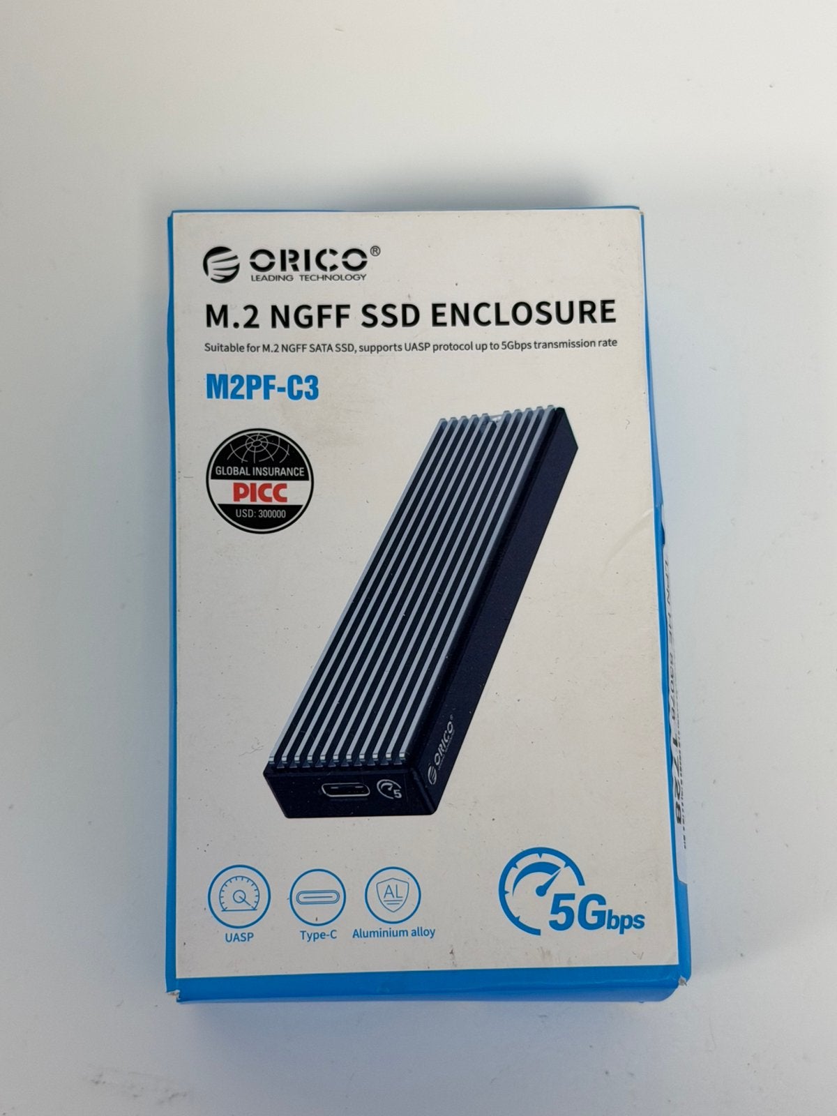 Boîtier SSD SATA ORICO M2PF-C3 M.2 NGFF USB-C 5 Gbit/s, Enlèvement ou Envoi, Neuf